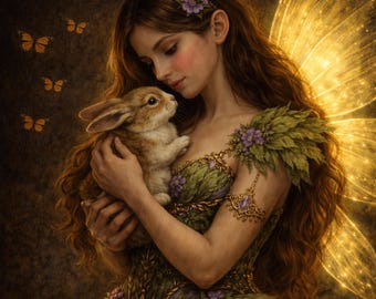 Enchanted Fairy with Bunny | Digital Download