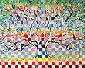 Árbol de la Vida Arcoíris - Decoración de pared moderna (Descarga instantánea)