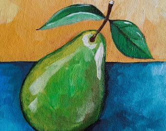 Sunlit Pear ~ Modern Still Life Digital Art Print