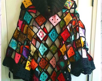 Harlequin Crochet Poncho Pattern (Instant Download)