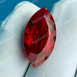 14 Carat Lab Grown Pigeon Blood Red Ruby Marquise Cut Pendant Size Loose Gemstone
