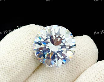 15x15mm 2 PC Round White Color, Cubic Zirconia Loose Gemstone