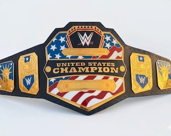 Réplica personalizada del cinturón de campeón mundial: placas de latón y zinc, correa de cuero genuino, talla para adulto.