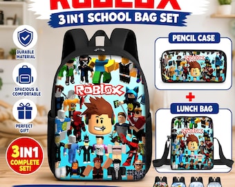 Roblox Backpack | 3 School Set Backpack + Launch and Pencil Bag |