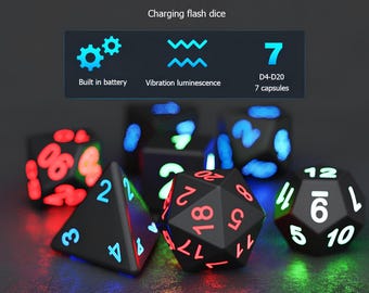 Dungeon and Dragons |  Dnd Dice Set | Led Polyhedral Dice Resin