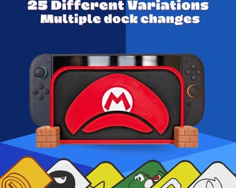 Nintendo Switch 2 Dock Cover V2.0 | Mario Edition | Stand Cover | Gaming Decor |  25 Colors