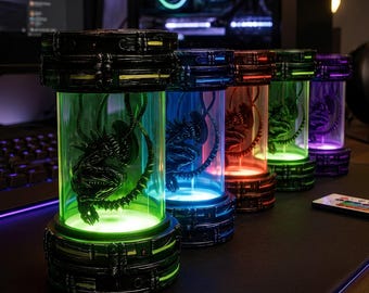 RGB Alien Lamp with Remote Control | Sci-Fi Halloween Gift | Glowing Resin Night Light