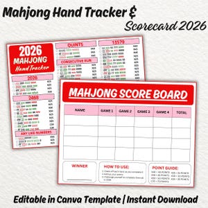 American Mahjong printable tracker for scoring and hand reference