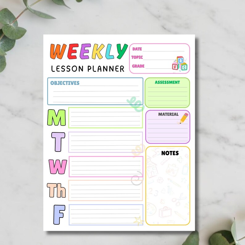 Weekly Lesson Plan Template Editable in Canva, Teacher Planner ...
