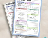 Daily Fitness Planner Printable, Workout and Nutrition Tracker with Water Intake, Steps, Gym Log for Daily Tracking Planner Digital Download