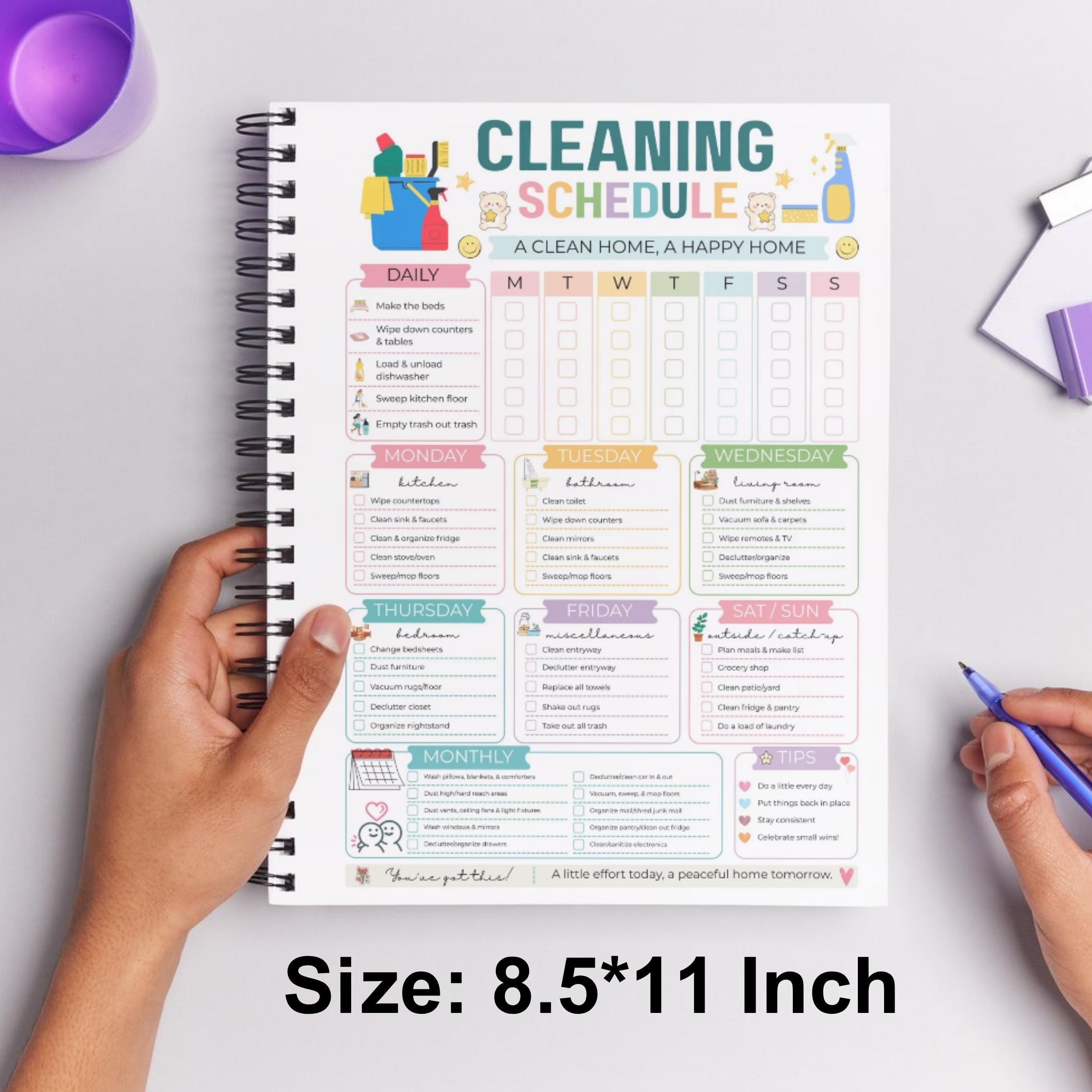 Editable Cleaning Schedule Printable Canva Template, ADHD Cleaning ...
