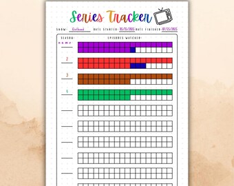 Series Tracker Printable, TV Show Episode Tracker, Movie Watch Planner, Kdrama Tracker Sheet, Binge Watch Journal