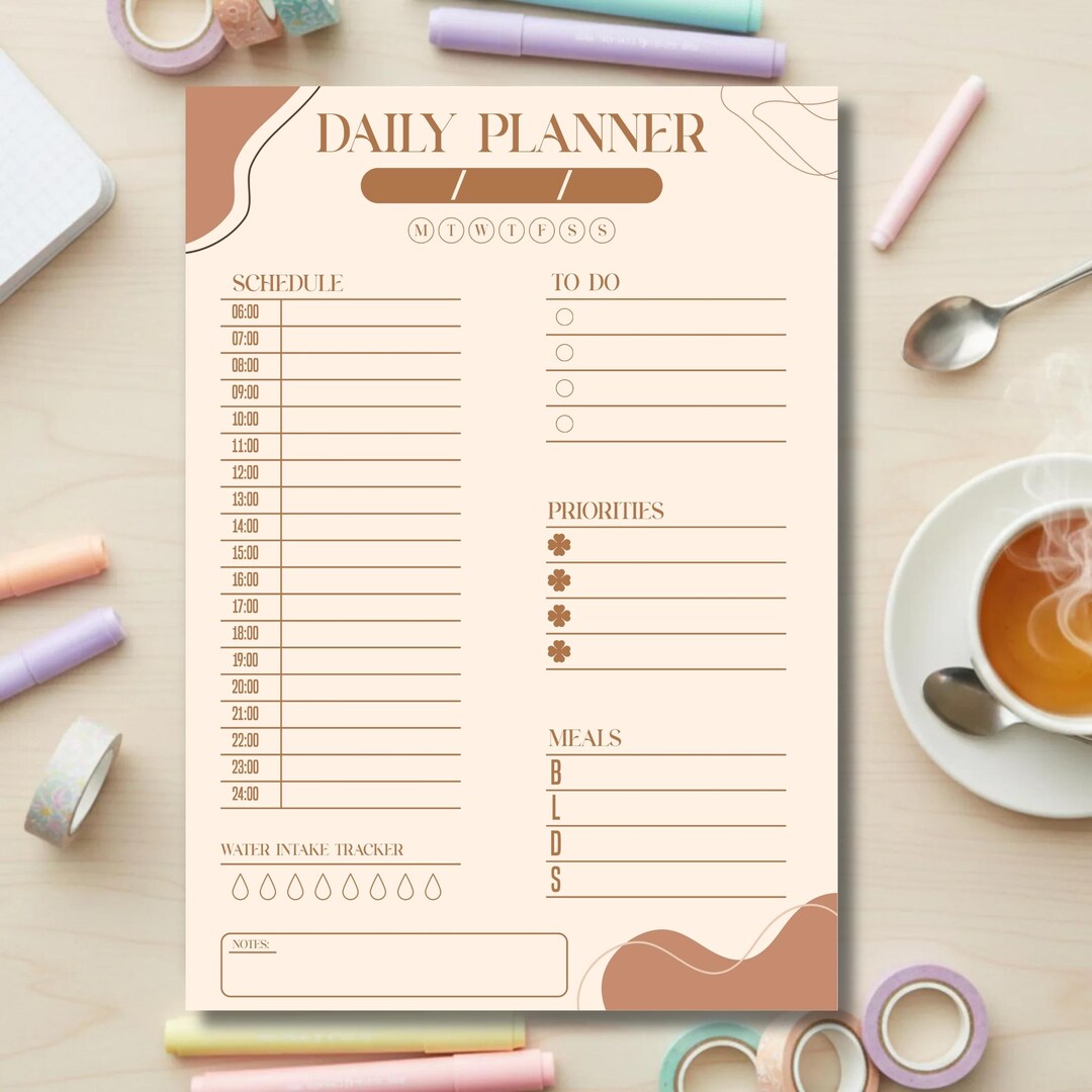 Editable Daily Weekly Monthly Planner Bundle, Printable Productivity ...