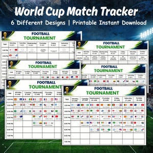 Editable Football Tournament Schedule Bundle, Printable Soccer Match Planner, World Cup Game Tracker Canva Digital Download
