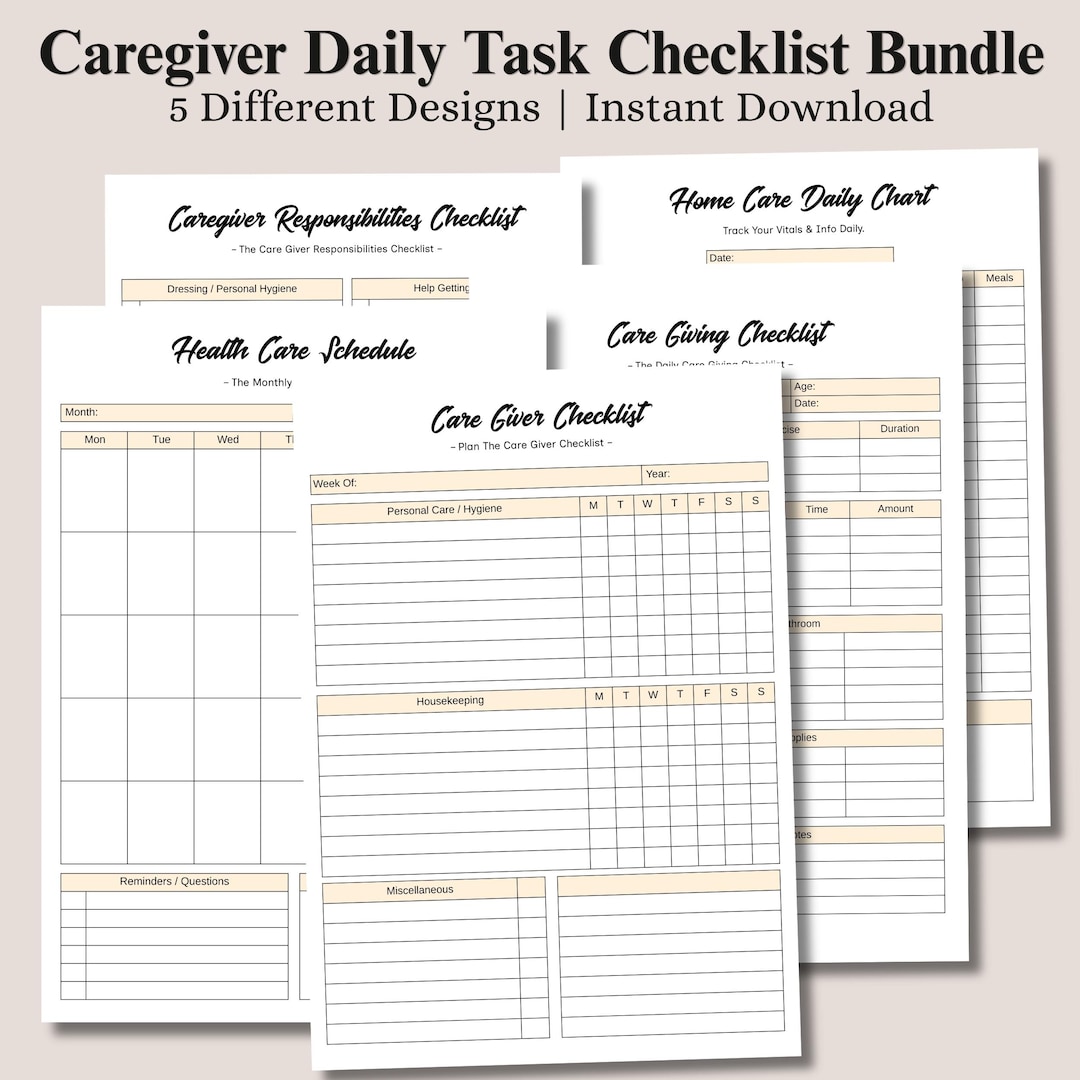 Editable Caregiver Daily Log Printable Template, Printable Elder Care ...
