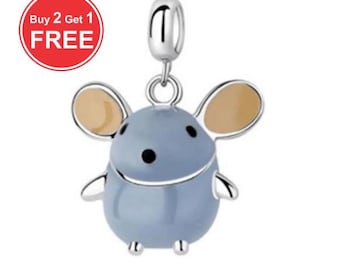 Pingente Pandora Mouse em Prata de Lei S925, para Pulseira ou Colar, Joia Natalina, FRETE GRÁTIS