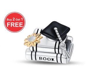 Charm de graduación Pandora, plata de ley 925, charm para pulsera o collar, joyería navideña, ENVÍO GRATIS