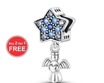 Pandora angel charm , S925 Sterling Silver , Bracelet Necklace Pendant Charm , Christmas Charm Jewelry , FREE DELIVERY