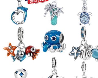 Colgante Pandora de plata de ley S925 - Colección Viajes - Colgante para pulsera - Regalo de joyería navideña - ENVÍO GRATIS