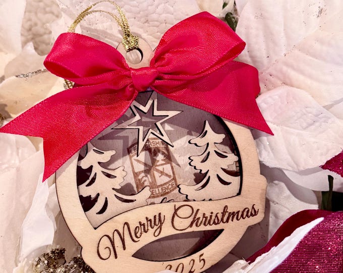 Custom Military Unit Ornament | Layered Wood Christmas Keepsake, Personalized Logo Gift