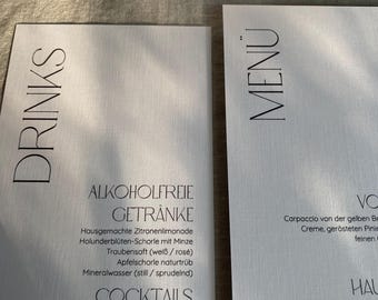 Minimalistische Platzkarten und Menükarten "Amalia"| im Set | Elegante Hochzeitspapeterie | Modern und Zeitlos