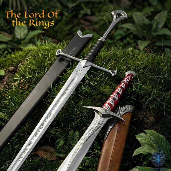 Anduril & Sting Sword, Fantasy Replica for Cosplay Prop and Display, Handmade Master Short Sword, Christmas and New Year Gift for boyfriend