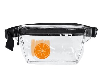 Doorzichtige heuptas met fruitprint en transparant ontwerp doorzichtige crossbody festivaltas