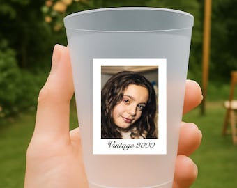 Personalized Photo Frosted Party Cups, Birthday Keepsake
