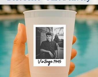 Personalized Photo Frosted Cups, Custom Birthday Party Favors