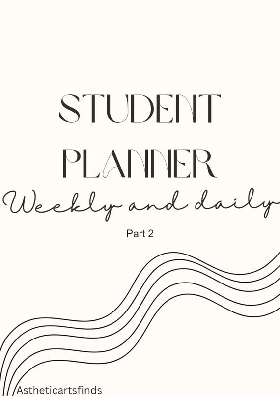 Student Planner Series pt 2| Weekly Planner PDF Printable And Editable