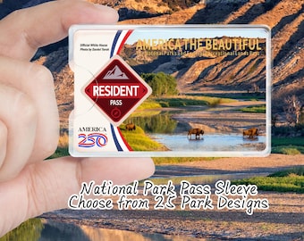 Protège-passe pour le parc national, Porte-pass personnalisé, Choix parmi 25 modèles de parcs, Cadeau de voyage pour les randonneurs