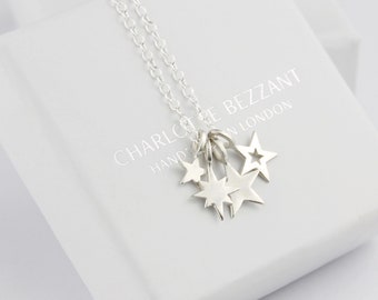 Cluster necklace in sterling silver