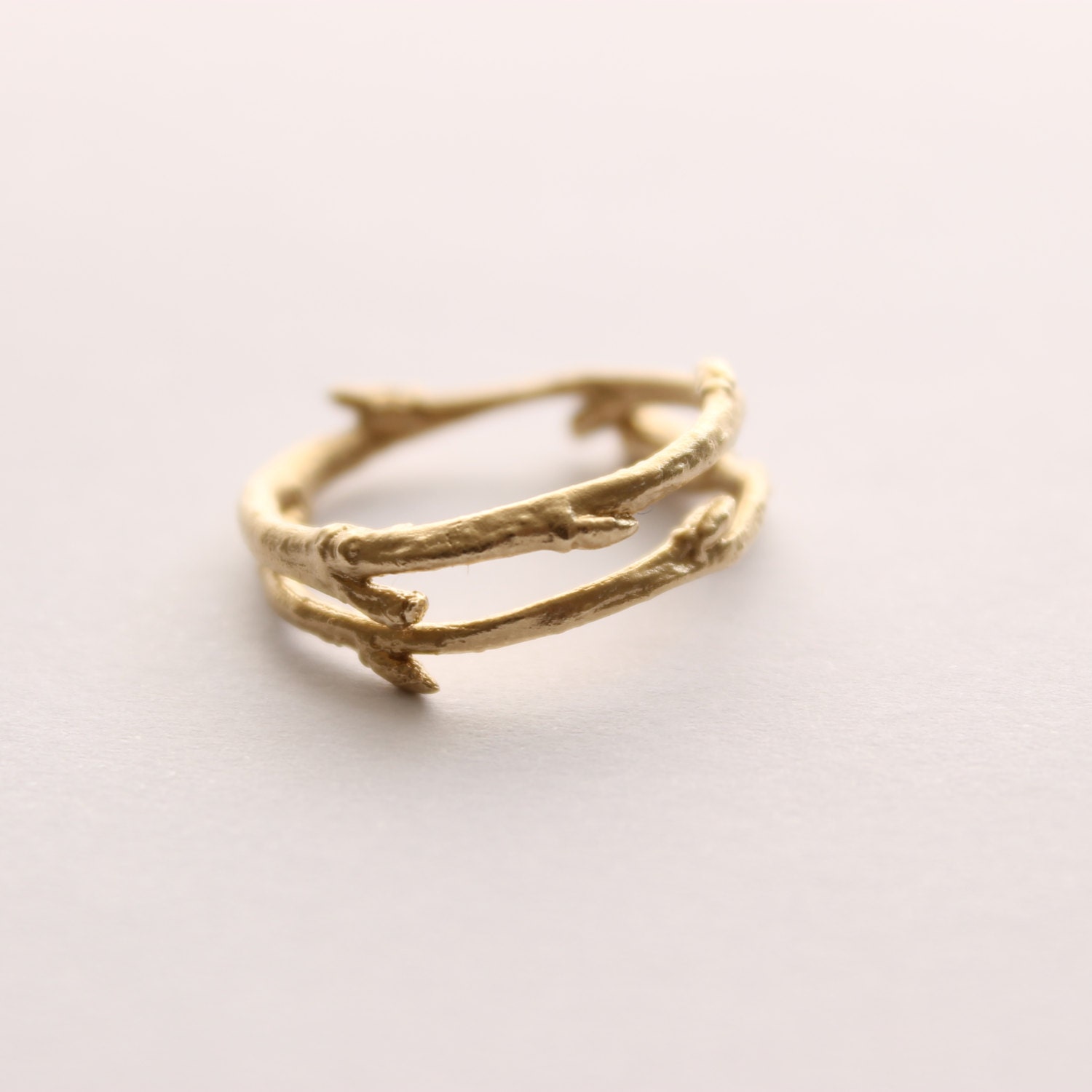 9ct Solid Gold Twig Ring - Etsy