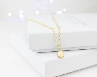 Gold and diamond necklace, diamond necklace, solitaire necklace,