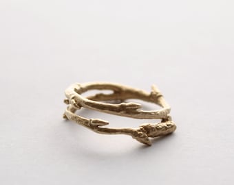 9ct Solid Gold Twig ring