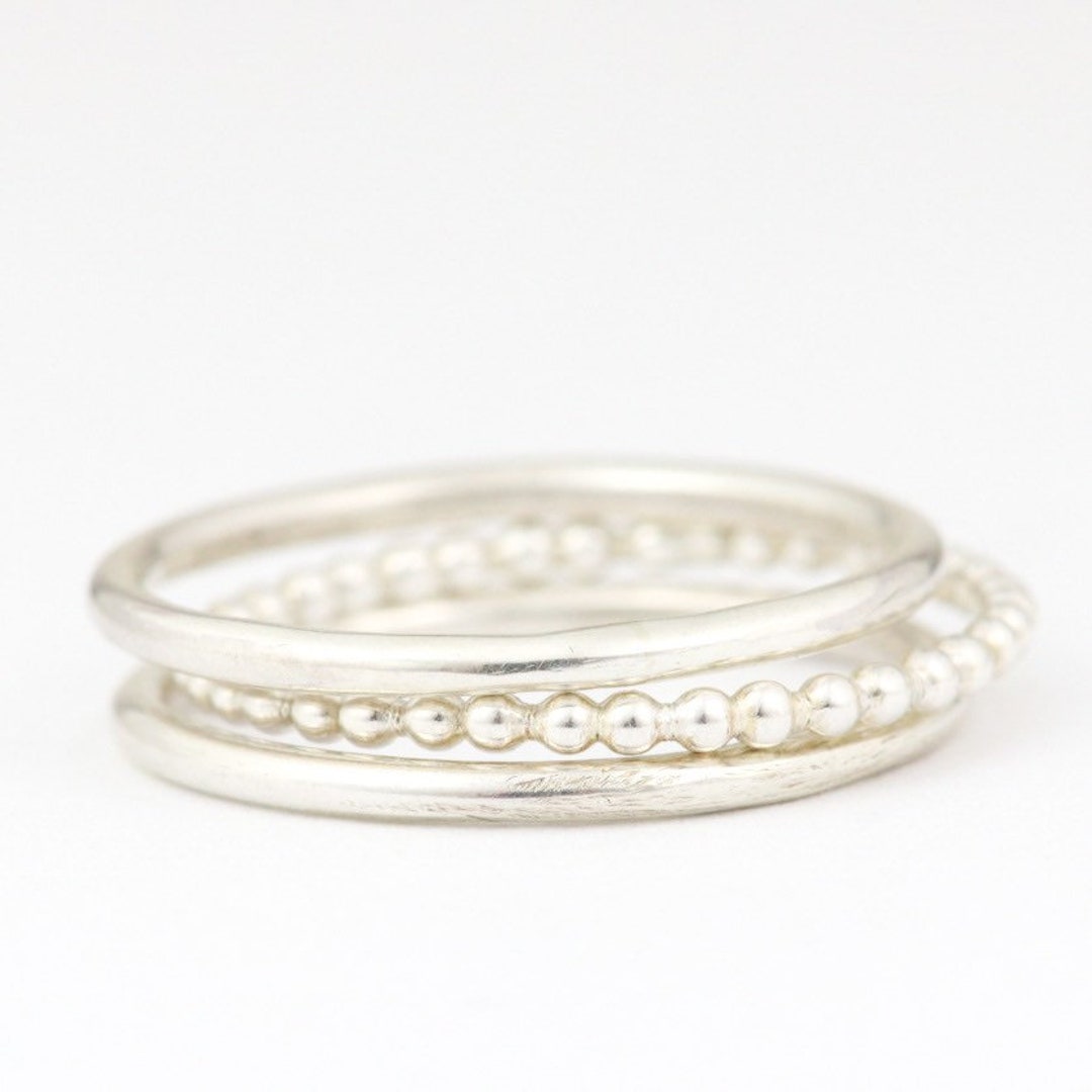 Handmade Stacking Ring Set in Sterling Silver. - Etsy
