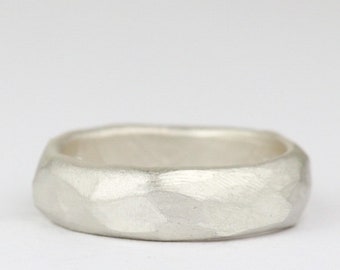 The WIDE organic uneven shaped ring in larger sizes, approx 6mm wide. Wedding rings, mans wedding ring, wedding band.