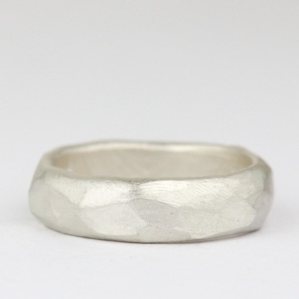 The WIDE organic uneven shaped ring in larger sizes, approx 6mm wide. Wedding rings, mans wedding ring, wedding band.