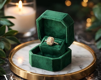 Handmade Custom Luxury Keepsake Velvet Ring Box - Personalized Unique Engagement Ring Box - Wedding Ring Box - Proposal Jewelry Box - Gifts