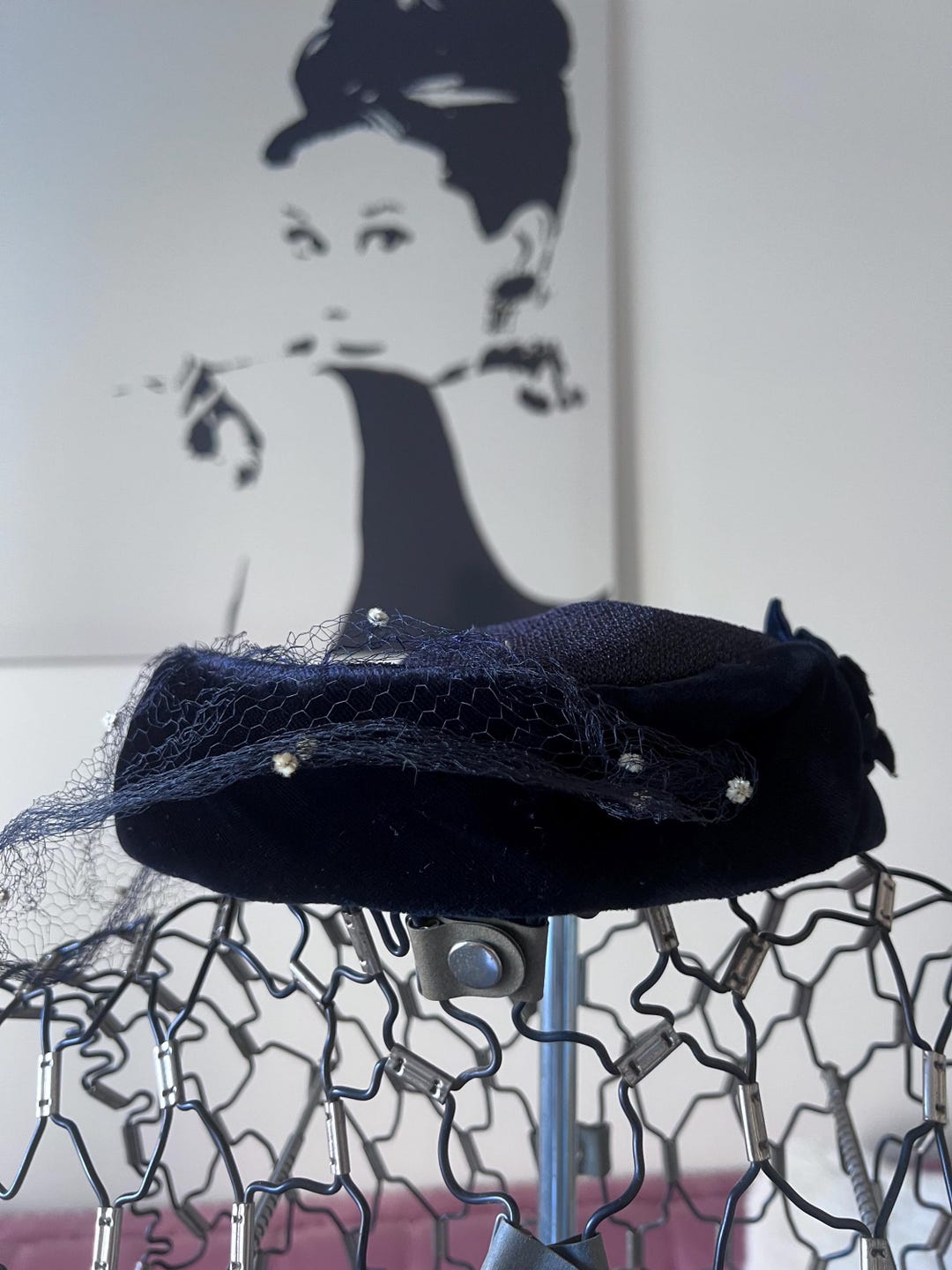 vintage-navy-pillbox-hat-veiled-women-s-50s-60s-elegant-formal-etsy
