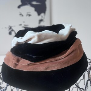 Vintage Womens Amy Hat for Hutzler’s Baltimore 1950s Black Draped Cap Vintage Black Lamb Fur Pillbox Hat, Vintage Hat, Vintage  main image 3