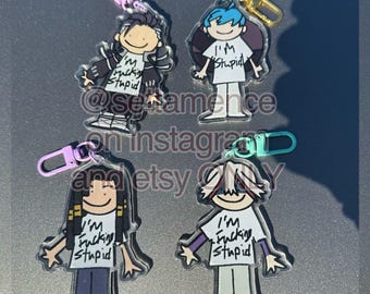 GACHIAKUTA Stupid T-Shirt Raiders Acrylic Keychains