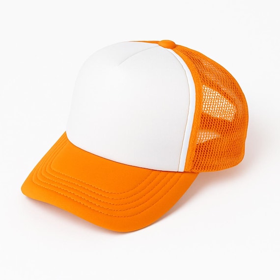 Orange/White Blank Baseball Hat - image 4