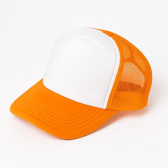 Orange/White Blank Baseball Hat - image 2