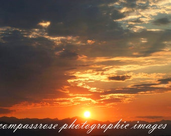 Sky Fyre - Fine Art Landscape Photography - Fiery Sunset Over the Rocky Mountains - Colorado - Color - 8 1/2" x 11' Print