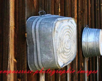 Wash Day - Fine Art Landscape Photography - vintage wash tubs - Color - 8 1/2" x 11' Print