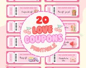 Love Coupons Printable for Couples | Romantic Coupon Book | Couple Gift | Date Night Coupons | Instant Download