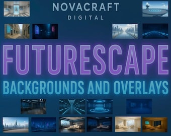 Sci-Fi Futuristic Backgrounds & Overlays, Neon Cityscapes (Digital)