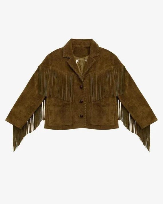Handmade Suede Leather Jacket: Isabel Marant Style, Women's Fashion Best Gift For Her