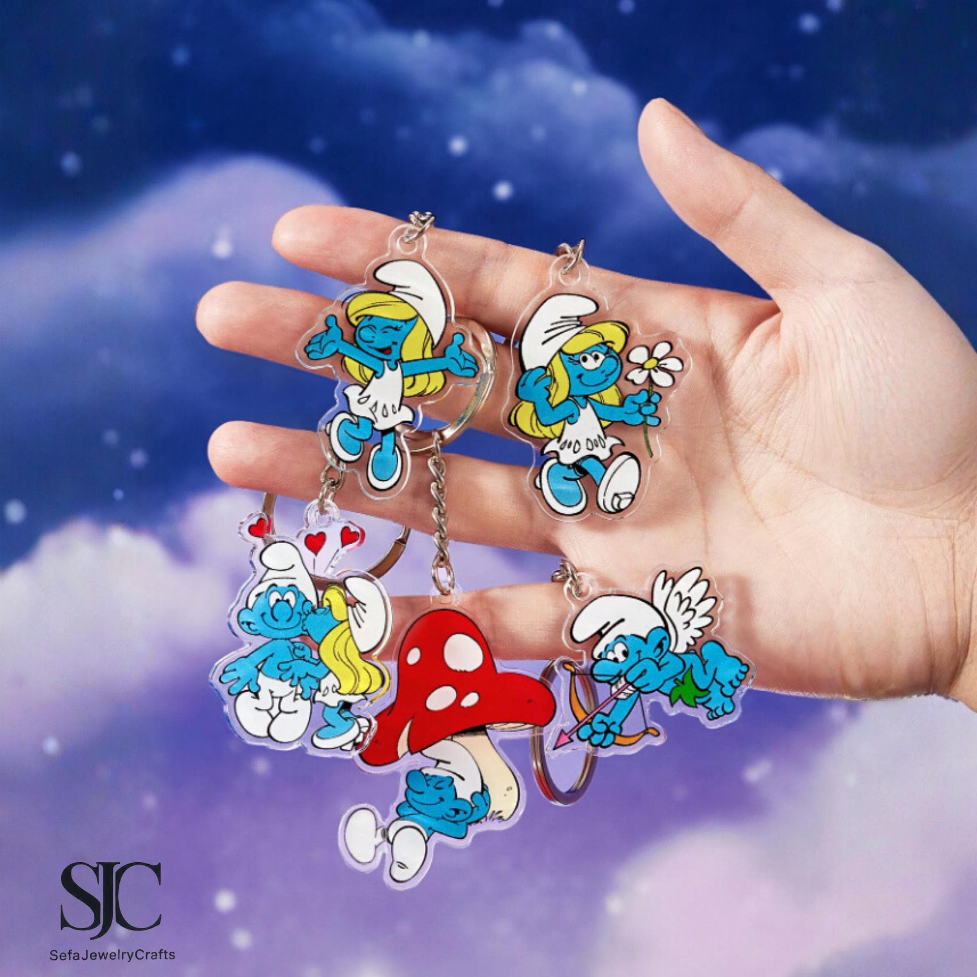 Smurf Keychain - Etsy
